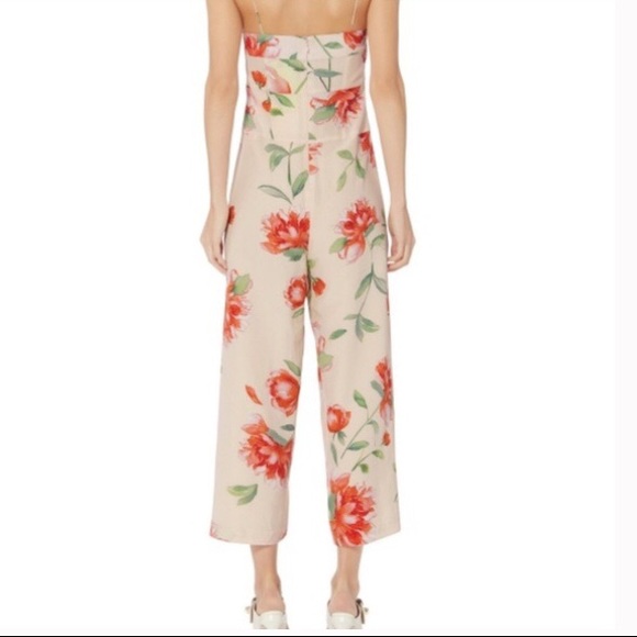 NWOT Intermix Rosie Floral Pink Silk Romper - Picture 2 of 2